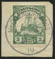 KIAUTSCHOU 29a BrfStk, 1905, 2 C. Grün, Mit Wz., Zentrischer Stempel MECKLENBURGHAUS, Prachtbriefstück - Kiautchou