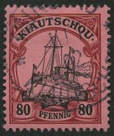 KIAUTSCHOU 13 O, 1901, 80 Pf. Dunkelrötlichkarmin/rotschwarz Auf Mattkarmin, Pracht, Mi. 65.- - Kiaochow