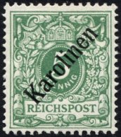 KAROLINEN 2I *, 1899, 5 Pf. Diagonaler Aufdruck, Falzreste, Pracht, Gepr. Bothe, Mi. 750.- - Carolinen