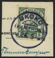 KAMERUN 21 BrfStk, UKOKO, 24.5., Ohne Jahreszahl, Postkartenabschnitt Mit 5 Pf. Grün, Mit Wz., Pracht - Cameroun