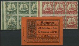 KAMERUN H-Bl. 12B,14B **, 1913, 2 Heftchenblätter Kaiseryacht, Ränder Nicht Durchgezähnt, Heftchenzä - Cameroun