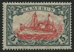 KAMERUN 25IIB **, 1919, 5 M. Grünschwarz/rotkarmin, Mit Wz. Kriegsdruck, Gezähnt B, Postfrisch, Pracht, Mi. 12 - Camerun