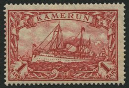 KAMERUN 24IIA *, 1919, 1 M. Dunkelkarminrot, Mit Wz., Kriegsdruck, Gezähnt A, Falzrest, Pracht, Mi. 150.- - Cameroun