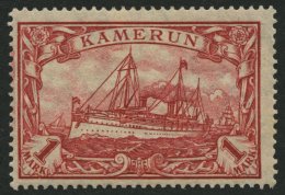 KAMERUN 24IIA *, 1919, 1 M. Dunkelkarminrot, Mit Wz., Kriegsdruck, Gezähnt A, Falzrest, Pracht, Mi. 150.- - Camerún