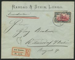 KAMERUN 19 BRIEF, 1904, 5 M. Grünschwarz/bräunlichkarmin, Ohne Wz., Auf überfrankiertem Einschreibbrief V - Cameroun