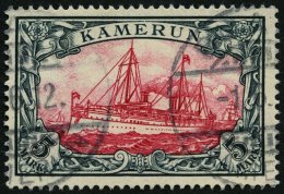 KAMERUN 19 O, 1900, 5 M. Grünschwarz/bräunlichkarmin, Ohne Wz., Pracht, Mi. 600.- - Cameroun
