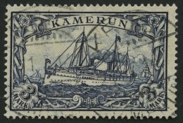 KAMERUN 18 O, 1900, 3 M. Violettschwarz, Pracht, Mi. 140.- - Camerún