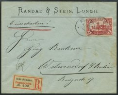 KAMERUN 16 BRIEF, 1904, 1 M. Rot, Ohne Wz., Auf überfrankiertem Einschreibbrief Von KRIBI Nach Wilmersdorf, Pracht - Camerún