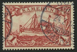 KAMERUN 16 O, 1900, 1 M. Rot, Ohne Wz., Pracht, Signiert, Mi. 90.- - Camerún