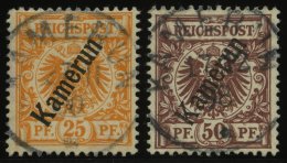 KAMERUN 5a,6 O, 1897, 25 Pf. Gelblichorange Und 50 Pf. Lebhaftrötlichbraun, 2 Prachtwerte, Mi. 82.- - Camerun