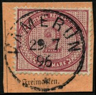 KAMERUN V 37e BrfStk, 1896, 2 M. Dunkelrotkarmin, Stempel KAMERUN, Postabschnitt, Pracht - Camerún