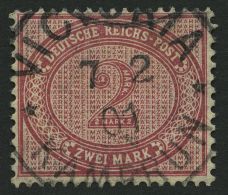 KAMERUN V 37e O, 1890, 2 M. Dunkelrotkarmin, Zentrischer Stempel VICTORIA 7.2.01, Pracht, Gepr. Pauligk, Handbuch 4000.- - Camerun