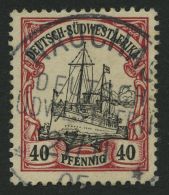 DSWA 17 O, NAUCHAS, Zentrisch Auf 40 Pf. Karmin/schwarz, Pracht - German South West Africa