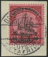 DEUTSCH-OSTAFRIKA 29 BrfStk, 1905, 60 H. Dunkelrötlichkarmin/braunschwarz Auf Mattkarminrot, Ohne Wz., Prachtbriefs - África Oriental Alemana