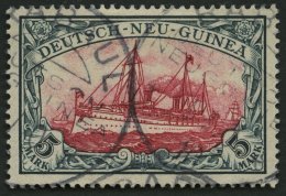 DEUTSCH-NEUGUINEA 19 O, 1901, 5 M. Grünschwarz/dunkelkarmin, Ohne Wz., Stempel RABAUL, Pracht, Signiert Köhler - Nueva Guinea Alemana