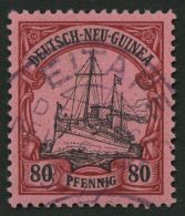 DEUTSCH-NEUGUINEA 15 O, 1900, 80 Pf. Dunkelrötlichkarmin/rotschwarz Auf Mattkarmin, Stempel EITAPE, Pracht, Signier - Nuova Guinea Tedesca