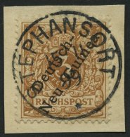 DEUTSCH-NEUGUINEA 1b BrfStk, 1898, 3 Pf. Hellockerbraun, Zentrischer Stempel STEPHANSORT, Kabinettbriefstück - Nueva Guinea Alemana