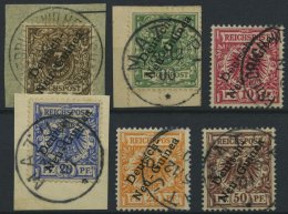 DEUTSCH-NEUGUINEA 1-6a O,BrfStk , 1897, Krone/Adler, Prachtsatz, Mi. 150.- - Nouvelle-Guinée