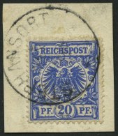 DEUTSCH-NEUGUINEA M 48d BrfStk, 1897, 20 Pf. Violettultramarin, Stempel STEPHANSORT, Prachtbriefstück - Nouvelle-Guinée