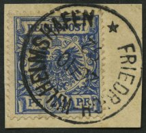 DEUTSCH-NEUGUINEA V 48b BrfStk, 1892, 20 Pf. Blau, Stempel FRIEDRICHS-WILHELMSHAFEN, Prachtbriefstück - Nouvelle-Guinée