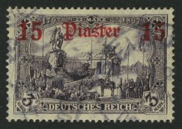 DP TÜRKEI 46a O, 1912, 15 Pia. Auf 3 M. Schwarzviolett, Mit Wz., Kleine Papierfalte Sonst Pracht, Signiert U.a. Sta - Turchia (uffici)