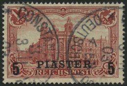 DP TÜRKEI 20II O, 1903, 5 PIA. Auf 1 M., Aufdruck Type II, Pracht, Mi. 130.- - Turkey (offices)