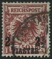 DP TÜRKEI 10a O, 1889, 21/2 PIA. Auf 50 Pf. Bräunlichrot, Feinst, Signiert, Mi. 550.- - Turquia (oficinas)