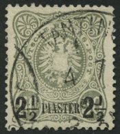 DP TÜRKEI 5a O, 1884, 21/2 PIA. Auf 50 Pf. Graugrün, Feinst, Mi. 190.- - Turquie (bureaux)