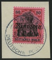 DP IN MAROKKO 42 BrfStk, 1911, 1 P. Auf 80 Pf., Mit Wz., Prachtbriefstück, Gepr Pauligk, Mi. (350.-) - Marokko (kantoren)