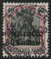 DP IN MAROKKO 40 O, 1908, 50 C. Auf 40 Pf., Mit Wz., Zentrisch Gestempelt, Pracht, Mi. 180.- - Maroc (bureaux)