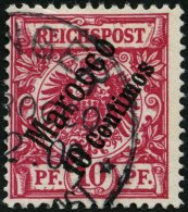 DP IN MAROKKO 3d O, 1899, 10 C. Auf 10 Pf. Lilarot, Pracht, Gepr. Jäschke-L., Mi. 100.- - Marokko (kantoren)