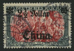 DP CHINA 47IALIIPFI O, 1907, 21/2 D. Auf 5 M., Mit Wz., Abstand 9 Mm, Mit Abart Linke Rosette Auf Der Spitze, Normale Z& - China (offices)