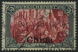 DP CHINA 27IV O, 1901, 5 M. Reichspost, Type I, Nachmalung Nur Mit Deckweiß, Pracht, Fotoattest Jäschke-L., M - Chine (bureaux)