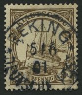 DP CHINA P VIa O, Petschili: 1901, 3 Pf. Kiautschou, Zentrischer Stempel PEKING, Punkthelle Stelle Sonst Pracht, Mi. 350 - Chine (bureaux)