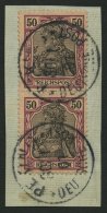 DP CHINA P Vg Paar BrfStk, Petschili: 1900, 50 Pf. Reichspost Im Senkrechten Paar, Stempel PEKING, Prachtbriefstück - China (kantoren)