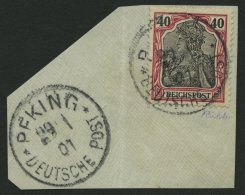 DP CHINA P Vf BRIEF, Petschili: 1900, 40 Pf. Reichspost, Stempel PEKING, Großes Prachtbriefstück, Signiert - Chine (bureaux)