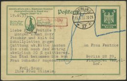LUFTPOST-GANZSACHEN LPP 92 BRIEF, 1924, 5 Pf. Reichsadler, Ring Der Flieger, Nach Ungültigkeit Als Ortskarte In Ber - Aerei