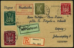 SPÄTERE FLÜGE (SPF) 21.4.16 BRIEF, 20.8.1922, München-Leipzig Mit Bestätigungsstempel LEIPZIG AUSSTE - Avions