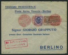 ERST-UND ERÖFFNUNGSFLÜGE 28.35.04 BRIEF, 1.6.1928, Venedig-Berlin, Prachtbrief - Zeppelin