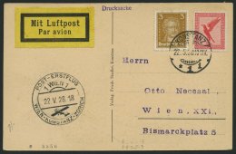 ERST-UND ERÖFFNUNGSFLÜGE 28.32.08 BRIEF, 22.5.1928, Konstanz-Wien, Prachtkarte - Zeppelines