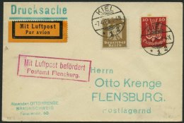 ERST-UND ERÖFFNUNGSFLÜGE 26.6.06 BRIEF, 7.4.1926, Kiel-Flensburg, Prachtbrief - Zeppelin