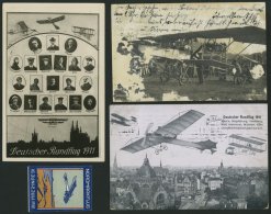 PIONIERFLUGPOST 1909-1914 1911, Deutscher Rundflug, 2 Offizielle Ansichtskarten, Gebraucht, Portraitkarte (20 Piloten Un - Posta Aerea & Zeppelin