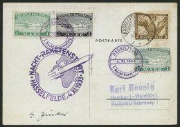 RAKETENPOST 3C1a BRIEF, 4.11.1933, Raketen-Nachtflug Aus Hasselfelde, Frankiert Vorderseitig Mit 3 Raketenmarken (2 Unge - Andere & Zonder Classificatie