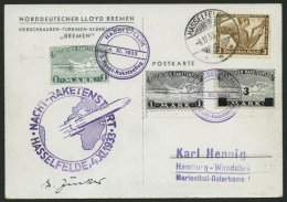 RAKETENPOST 3C1a BRIEF, 4.11.1933, Raketen-Nachtflug Aus Hasselfelde, Frankiert Vorderseitig Mit 3 Raketenmarken (u.a. 3 - Posta Aerea & Zeppelin