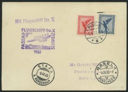 DO-X LUFTPOST 69.a. BRIEF, 05.09.1933, Aufgabe Passau Zum Passau-Schweiz Flug, Ohne Verzögerungsstempel, Prachtkart - Covers & Documents