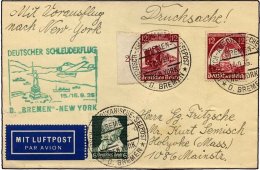 KATAPULTPOST 213b BRIEF, 15.9.1935, Bremen - New York, Seepostaufgabe, Drucksache, Pracht - Covers & Documents