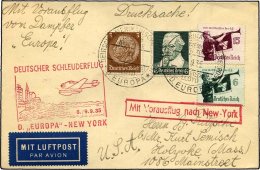 KATAPULTPOST 211b BRIEF, 8.9.1935, Europa - New York, Seepostaufgabe, Drucksache, Pracht - Brieven En Documenten