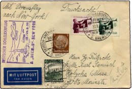 KATAPULTPOST 209b BRIEF, 29.8.1935, Bremen - New York, Seepostaufgabe, Drucksache, Pracht - Covers & Documents