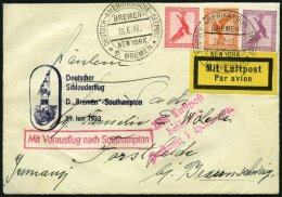 KATAPULTPOST 124c BRIEF, 29.6.1933, &quot,Bremen&quot, - Southampton, Deutsche Seepostaufgabe, Brief Feinst - Covers & Documents