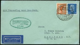 KATAPULTPOST 54b BRIEF, 4.7.1931, &quot,Europa&quot, - New York, Seepostaufgabe, Prachtbrief - Covers & Documents